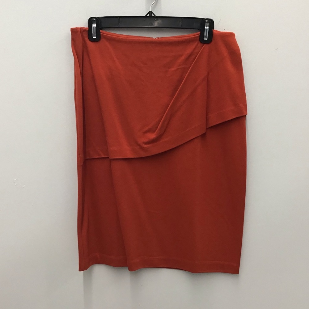 CAbi orange “Overlay” skirt #3099
